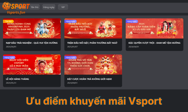 Khuyến mãi Vsport – Ưu đãi hấp dẫn và cách nhận thưởng - pivex.one - PIVEX.ONE