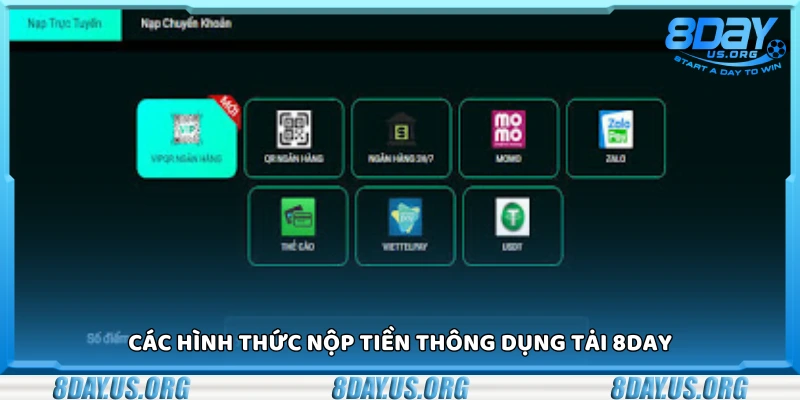 Nạp tiền 8day - Các bước thực hiện nhanh chóng an toàn nhất - PIVEX.ONE